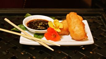 Sparkling Wine & Tempura-Battered Halibut